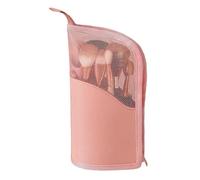 de maquillaje, de gran capacidad con espacio para cepillos, organizador impermeable de pie | Neceser de viaje para mujeres y niñas, Rosa, riferimento alla descrizione, Consulte la