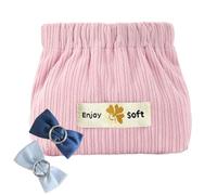 de Maquillaje de Pana Suave y pequeña, organizadora portátil con Apertura elástica, Bolsas de Almacenamiento de para Horquilla, Diadema, Joyas, hisopo de algodón, Pink, Consulte la