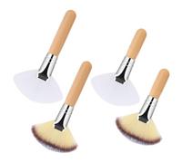 de maquillaje de ventilador para resaltador - pincel de ventilador, 4 piezas de de polvo en de ventilador con cerdas 4.53x2.48 pulgad | Herramientas de maquillaje facial portátil