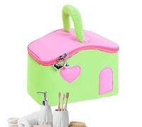 de Maquillaje de Viaje - de Gran Capacidad | Neceser con Forma de casa Impermeable para Vacaciones, Gimnasio, baño, Viajes de Negocios, Viajes, de cosméticos para Mujer, Verde, Ver
