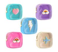 de Maquillaje navideña - 5 Bolsas de Aseo con Organizador con Cremallera, Maquillaje navideño y de cosméticos para lápiz Labial, Base, champú, joyería, Viajes, Vacaciones, avión, baño, TOC