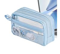 De Maquillaje Transparente | Estuche para Lápices De Gran Capacidad De 8,27x2,56x5,12 Pulgadas, Gestión Mejorada De Papelería, Estuche para Bolígrafos Y Estuhe con Cremallera, Diseño Portátil P