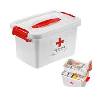 de medicamentos compacta de doble capa, organizador, resistente a desgarros, de transporte para medicamentos de viaje, hogar, senderismo, con cerradura, grande