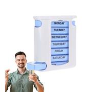 de medicamentos familiar de 7 días: organizador semanal de pastillero con 4 compartimentos, diseño de etiquetas para una fácil organización. Planificador diario de medicamentos para la mañana