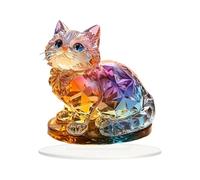 de Mesa de acrílico Gatito, Figura Decorativa de Gato acrílica | Decoración de Escritorio Panel Decorativo Plano en Forma de Gato,Ornamento de Mesa en Miniatura de pie en Forma de Animal, po