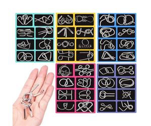 de Metal, acertijos, Prueba de Inteligencia, Juego de Juguetes de Alambre de 40 Piezas para desenredar, niños Adultos, Informales, Viajes en casa, Oficina, diseño de Juego de desb