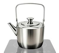 de metal de 1,3 L con asa e infusor, de acero inoxidable, hervidor de agua de camping, para el hogar, cocina, restaurante, viajes, apartamento, dormitorio, camping, oficina