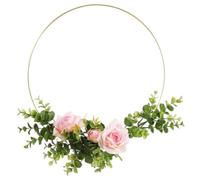 de metal para boda, guirnalda colgante de metal, 30,5 cm | Corona decorativa para manualidades, accesorio para neumáticos de flores con soporte de madera para festivales y