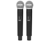 de Micrófono de Karaoke de Mano Recargable Profesional con Receptor, 2 Micrófonos, Carcasa de ABS, Cubierta de Malla Metálica, Juego de Micrófono Inalámbrico para Karaoke,