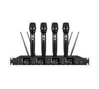 De Micrófono Inalámbrico Profesional 4 Canales For Conferencias, Ideal For Fiestas, Karaoke, Iglesias, Espectáculos Y Reuniones Calidad De Sonido Sin PéRdidas(Handheld mic)