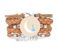 De Moda Ajustable De Cuero Trenzado Creamy Cat Infinity Con Correa Color Ma