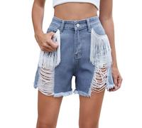 De Moda Short Jeans Mujer Mujer Beige Interior Fluido Casual Verano Cuadros Ingles Rayas Leopardo Flores Pegado Deshilachados Hippies Compresivo Precio Eco Oficina Formales