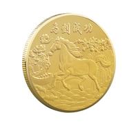 de moneda conmemorativa de caballo, decoraciones tradicionales doradas de éxito, decoraciones de caballo de Año Nuevo chino, para tienda de coches, hogar, escuela, oficina, cafetería, sala de