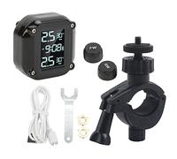 de monitoreo de presión de neumáticos de motocicleta TPMS con 2 sensores, pantalla inalámbrica de presión y temperatura en tiempo real, pantalla LCD a color impermeable IP67,