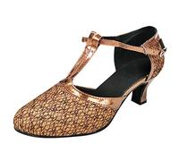 De mujer salón de baile tango latinoamericano zapatos de baile con lentejuelas tacones sociales para fiestas, café, 39 EU