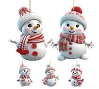 de muñeco de Nieve, Decoraciones navideñas de muñeco de Nieve acrílico 2D, 5 Piezas Bonitas Figuras de Doble Cara para Vacaciones, Interiores, hogar, Chimenea, Interior de Invierno