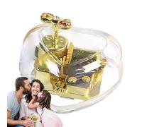 de música de acrílico Transparente, s Musicales en Forma de corazón - de música acrílica Musical de Cuerda en Forma de corazón,Figuras Musicales Transparentes chapadas en Oro con decoración del hogar