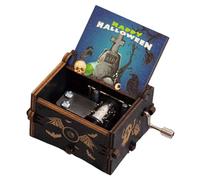 de música de Halloween de manivela - Tema Musical Profesional de Madera Vintage clásico y Elegante para niños Decoración de Escritorio Regalo Coleccionable Melodía Puerta