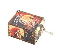 de música de Halloween | Manivela de madera Vintage Musical | Melodía suave Decoración del hogar para decoraciones espeluznantes mesa centro regalo temible melodía coleccionable exhibición