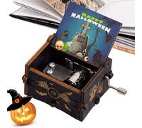De Música De Madera Genérica - 8.9 X 5.7 X 4.3 Cm, De Música Hecho A Mano, Mecanismo De Metal Grabado E Impreso UV | Juega 8 De Noche De Miedo, Regalo Decorativo De Halloween para