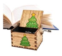 de música de Navidad - Madera Natural+Engranaje de Metal | Manivela de Madera Muşic ox Regalos de cumpleaños para niños Adultos Niños Niñas | de música de Mesa festivaPe'Expresa g