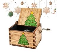 De Música De Navidad Para | Decoración De Madera De Manivela | Ornamento De De Música De - Para Apasionados Coleccionistas Chimenea Oficina Estantería Mesita De Noche Adultos