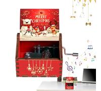 de música de Navidad Retro | de música clásica de Madera Tallada con manivela - grabada, de Madera de Navidad, decoración de Regalo para Halloween, de, Mujer