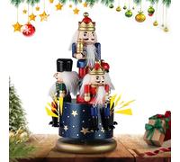 de música navideña, decoración musical de Navidad,Cajas de música divertidas para niñas - Decoración de figuras de cascanueces pintadas a mano, coloridas decoraciones navideñas giratorias para l