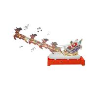 de música navideña genérica - 9,5 cm Papá Noel & Reno de Metal | Figura Musical Decorativa | Decoración de para, casa, Mesa, Ambiente Festivo