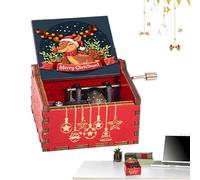 de música navideña Retro - Musical clásica de Madera Tallada con manivela, Musical navideña de Madera, Regalos para niño, niña, Amigo de la Familia, Navidad, cumpleaños, San