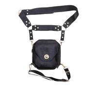de Muslo para Moto para conducción - Pack de Pierna Steampunk de Piel sintética | de Muslo Ajustable, para Gimnasio, Viajes, Senderismo, Correr, Trabajo a Caballo, Caminar y, Negro