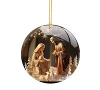 de Natividad de Navidad - Decoración de acrílico para árbol de Navidad, de coche | Juego de colgantes cristianos 2D para el hogar, familia, amigos, árbol festivo, ventana, dec