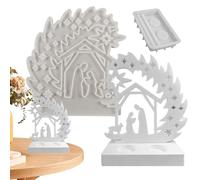 de Natividad de Resina - Fundición de Pesebre Festivo, de Escultura de Resina Navideña, de Silicona de la Familia Sagrada, Herramienta de Decoración Navideña Cristiana | para decora