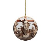 de Navidad Cristianos - Colgante acrílico 2D para día Festivo | de Jesús para árbol de Navidad, para el hogar, jardín, árbol, Vacaciones, estantería, Coche, Puerta Interior, manija de
