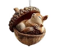 de Navidad de animales, 1 divertido de resina 3D de bellota | decoración navideña para árbol de Navidad | para interiores y exteriores, sala de estar, pared, puerta, chimenea