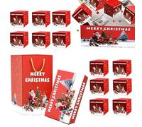 de Navidad: de explosión reutilizable creativa en diseño de sobre rojo con efecto emergente, embalaje de regalo para dinero, joyero, recuerdo, vacaciones, cumpleaños