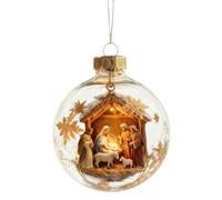 de Navidad de la Sagrada Familia, colgante en forma de cuna de Navidad hecho a mano para decoración de temporada, elegante exhibición religiosa, ornamento sagrado artístico p