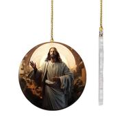 de Navidad de Navidad | Decoración religiosa acrílica 2D, de Jesús para árbol de Navidad, para el hogar, árbol de jardín, Pascua, vacaciones, estantería, interior de coche, manija de