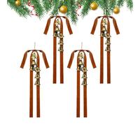 de Navidad de terciopelo - 4 piezas rústico, gran terciopelo de Navidad, escaircaircaircase, corona de Navidad, con campanas, para swag puerta Topper Garland mantel escalera pared