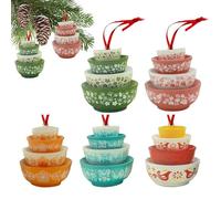 de Navidad genérico en cuenco apilable | 5 piezas decoraciones apilables de acrílico 2D | Tazón de perforación de Navidad | Para fiesta, oficina, casa, dormitorio, puerta, ventana, árbol