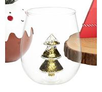 de Navidad genérico, sin tallo, con forma de árbol de con purpurina, taza decorativa de para vino o, con diseño antivuelco, perfecta para