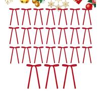 de Navidad - Lazo de cinta con purpurina para fiestas, grandes lazos rojos para embalaje de regalo | Adornos de árbol, decoraciones de coronas navideñas, suministros de fiesta, decoración