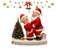 de Navidad - Mr. & Mrs Santa Claus, 2D Acrylic Naughty Decor, románticos de Doble Lado | Decoraciones Colgantes acrílicas Planas 2D para árbol de Navidad, Puerta Frontal