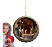 de Navidad para belén, acrílico 2D, decoración para árbol de la Natividad, decoración para el hogar, jardín, árbol, Vacaciones, librería, Coche, Tirador Interior de Ramas