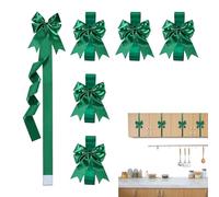 de Navidad para el Cabinet Bows - Decoración de Cinta para árbol de Navidad, Puerta Frontal, Ventana, Cocina, 6 Unidades, Rojo y Verde, Lazos de Cinta Grandes con de Alambre, decoración de