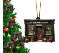 De Navidad Para El Día De San Patricio - Decoración De Árbol De Madera, Del Espejo Retrovisor Del Pub Irlandés | Decoración Verde Irlandesa Para La Puerta De Ingres