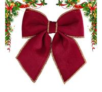 de Navidad rústicos - Charm Wreath Bow | Tree Ribbon for Holiday, Vintage Ribbon for Wreaths, Bows & Ribbons, Holiday Craft Bow for Home Indoor Outdoor Display