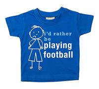 De niño I'd Rather Be Playing Fútbol Camiseta Bebé Niño Niños Disponible en tallas 0-6 Meses to 14-15 Years Son Stick Person - Azul, 7-8 Years