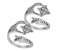 de nudo de , de nudo de para mujer, plata de ley, joyería gótica bohemia, anillos ajustables abiertos, para mujeres, adultos, bodas, viajes, viajes diarios
