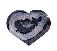 de ónix - Ágata de ágata negra con corazón - Ágata de ónix con bolsillo de de ágata para masaje para decoración del hogar